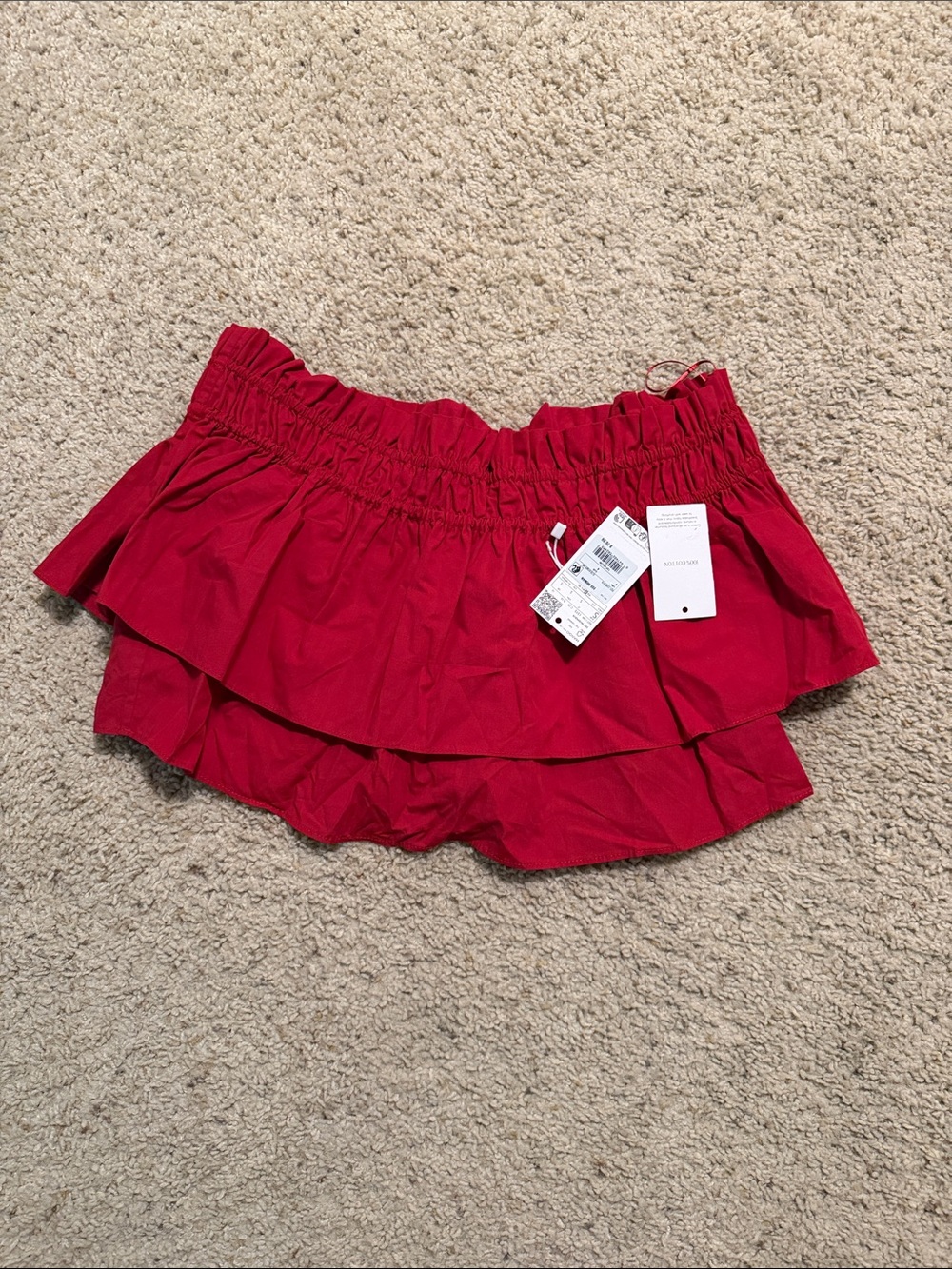 Mango Red Tiered Ruffle Top